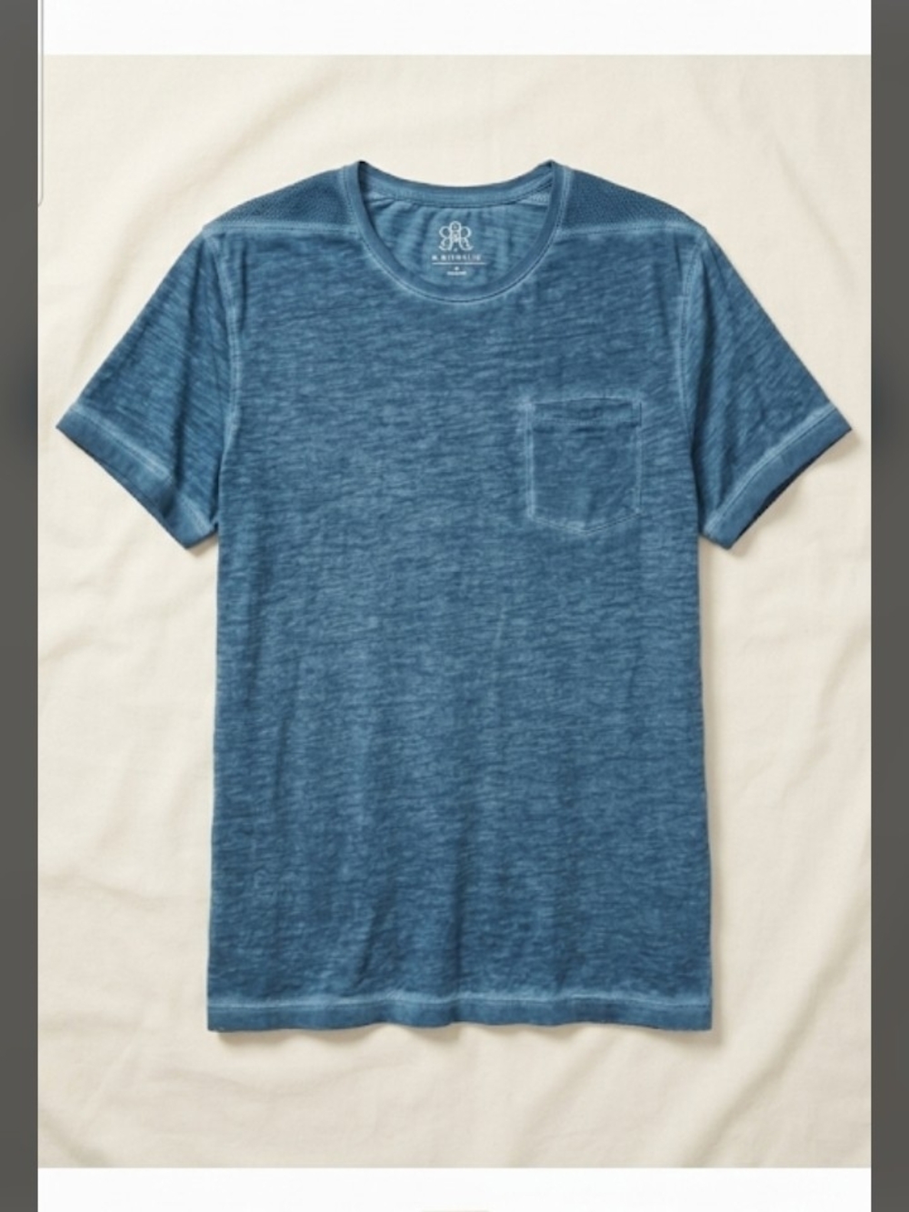 Rock & Republic Heathered Blue- XL Short-Sleeve Pocket Tee